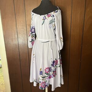 Vtg Jerell Of Texas Floral Dress Sundress Beautiful Flowers Purple Pink Blue